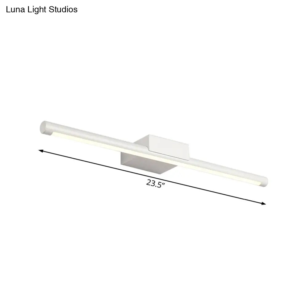 Sleek Led Vanity Lamp With White Acrylic Shade - Warm/White Light 16/19.5 Wide