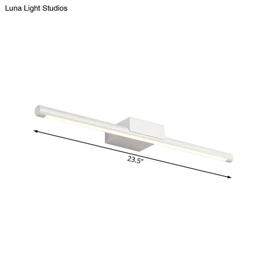 Sleek Led Vanity Lamp With White Acrylic Shade - Warm/White Light 16/19.5 Wide