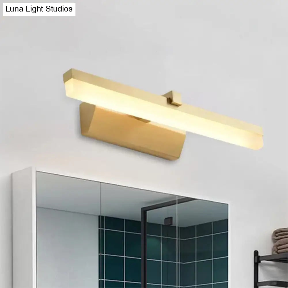 Sleek Led Vanity Lighting With Yellow Acrylic Shade - Wall Mounted Bathroom Lamp 9.5/16 W