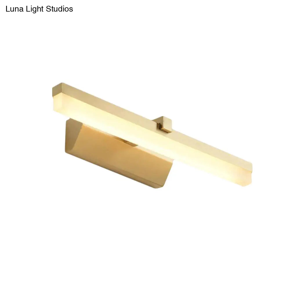 Sleek Led Vanity Lighting With Yellow Acrylic Shade - Wall Mounted Bathroom Lamp 9.5/16 W