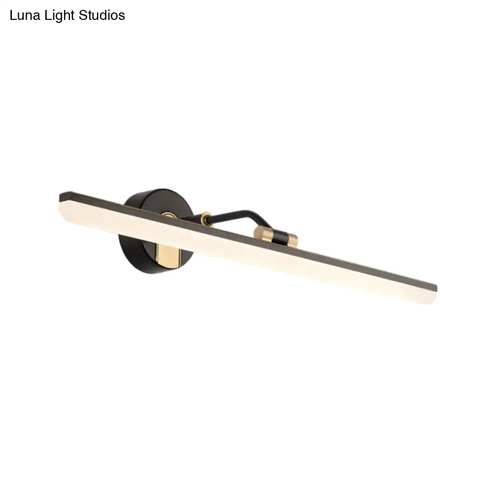 Sleek Led Vanity Wall Light In Black/Gold For Modern Bathrooms