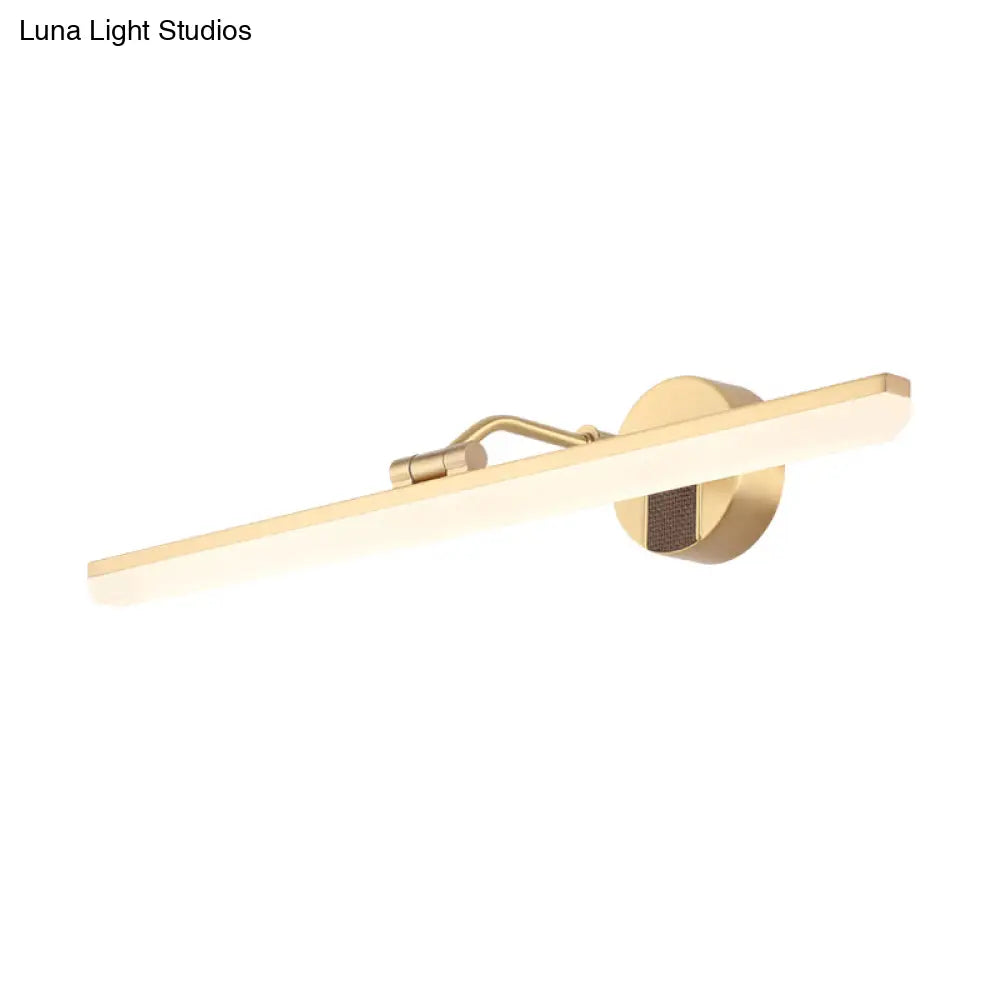 Sleek Led Vanity Wall Light In Black/Gold For Modern Bathrooms