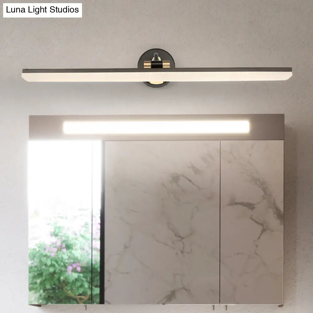 Sleek Led Vanity Wall Light In Black/Gold For Modern Bathrooms