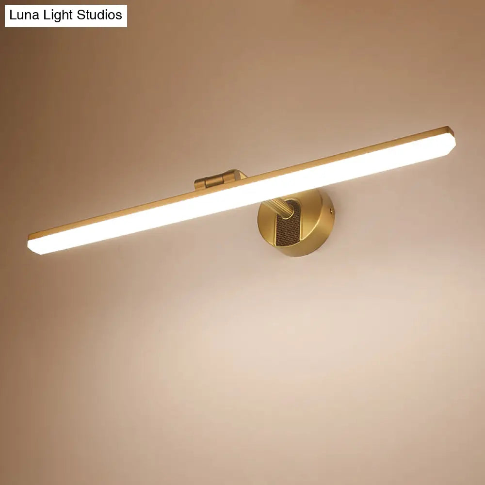 Sleek Led Vanity Wall Light In Black/Gold For Modern Bathrooms