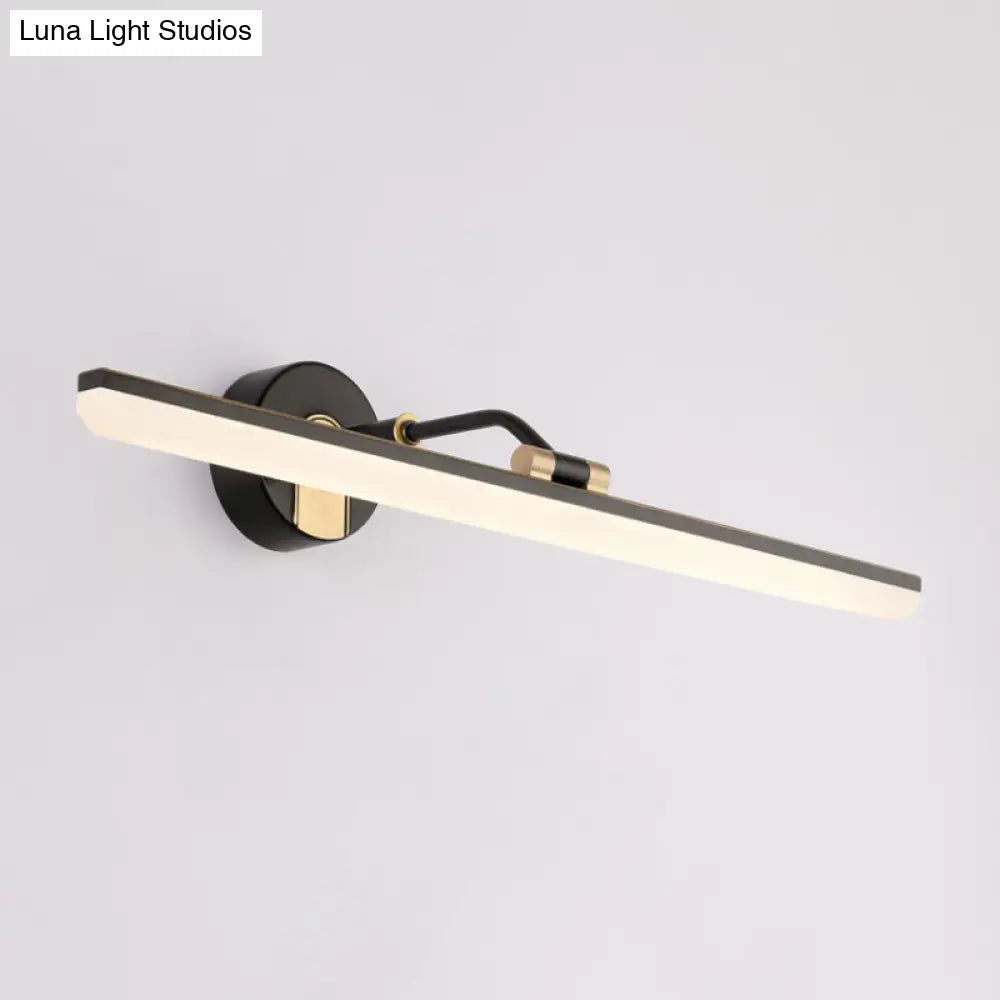 Sleek Led Vanity Wall Light In Black/Gold For Modern Bathrooms