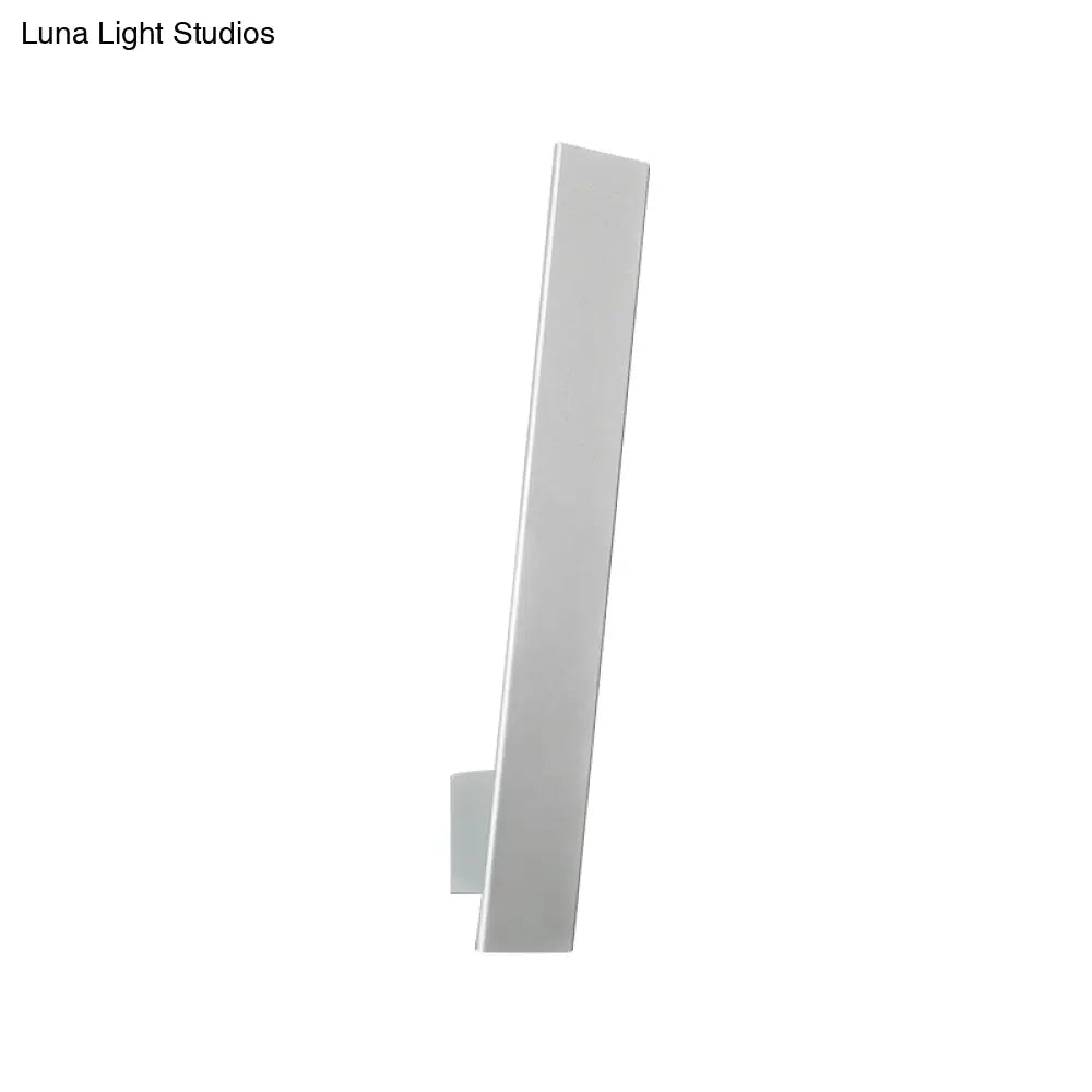 Sleek Led Wall Lighting: Aluminum Shade Black/White Finish Sconce For Bedroom