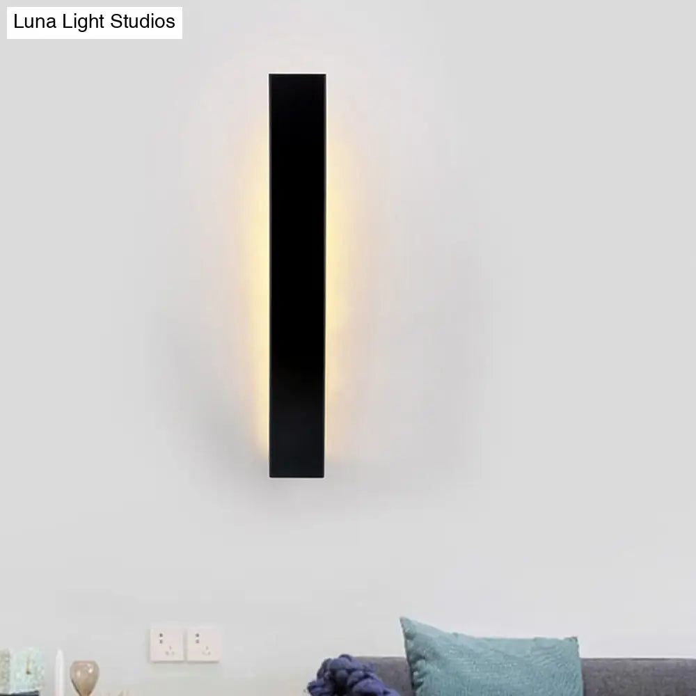 Sleek Led Wall Lighting: Aluminum Shade Black/White Finish Sconce For Bedroom