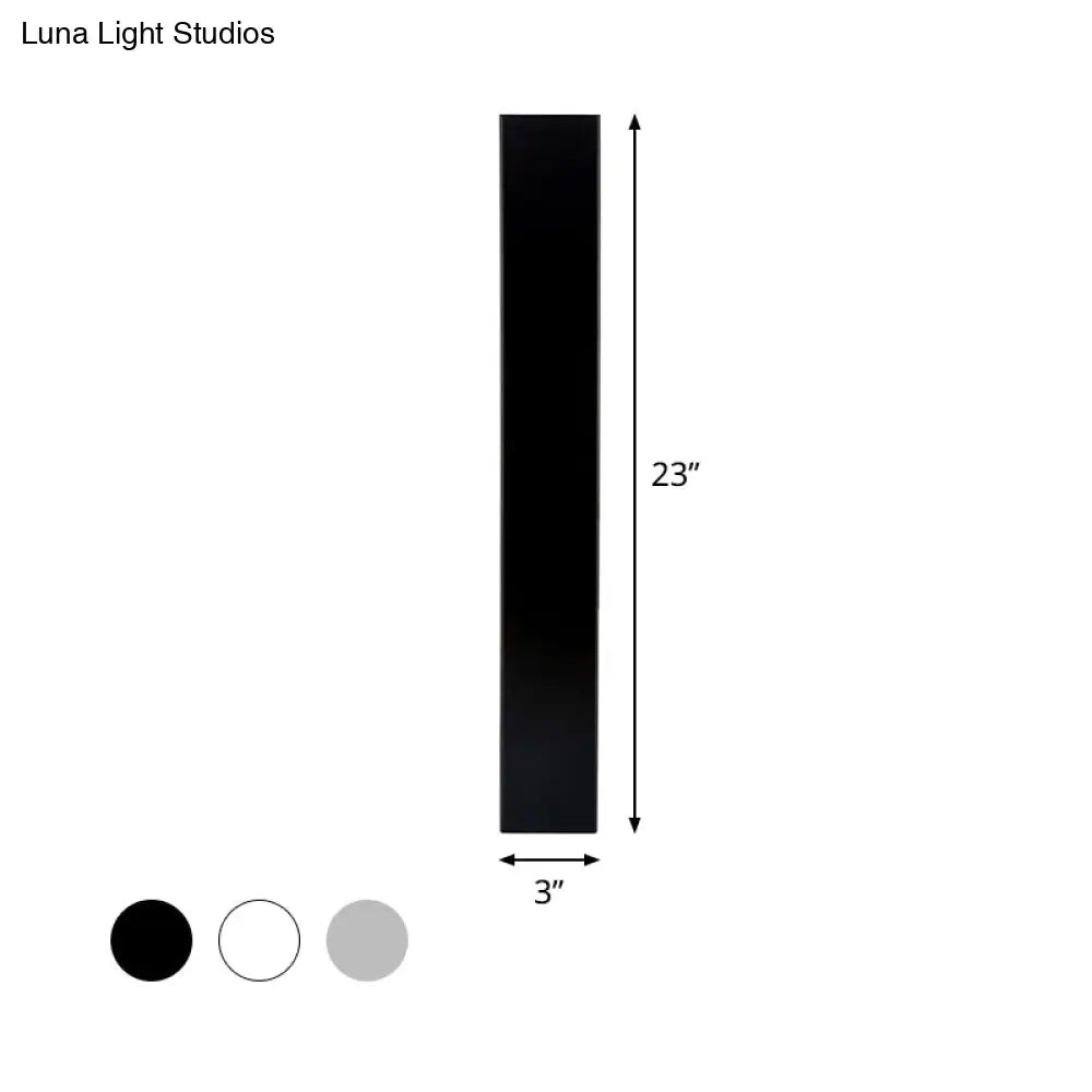 Sleek Led Wall Lighting: Aluminum Shade Black/White Finish Sconce For Bedroom