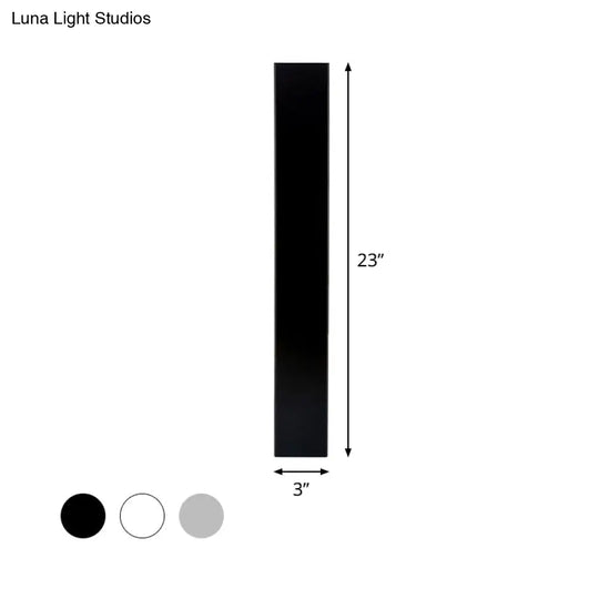 Sleek Led Wall Lighting: Aluminum Shade Black/White Finish Sconce For Bedroom