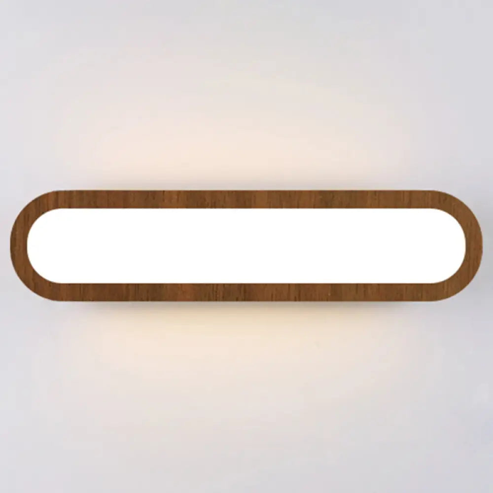 Sleek Led Wall Sconce With Acrylic Diffuser - Ideal For Hallways Dark Wood / 18