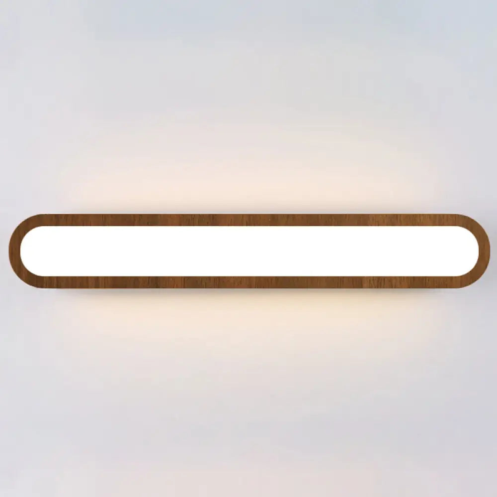 Sleek Led Wall Sconce With Acrylic Diffuser - Ideal For Hallways Dark Wood / 25.5