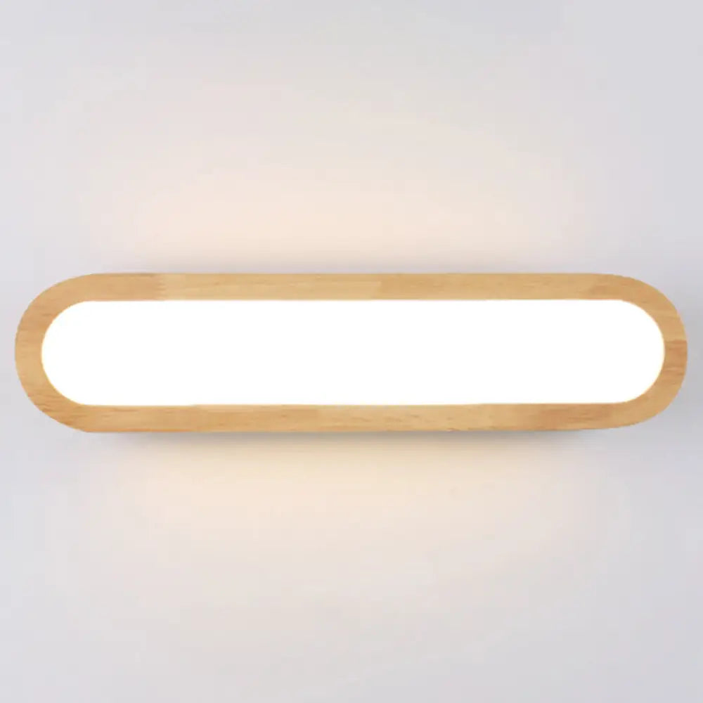 Sleek Led Wall Sconce With Acrylic Diffuser - Ideal For Hallways Wood / 18