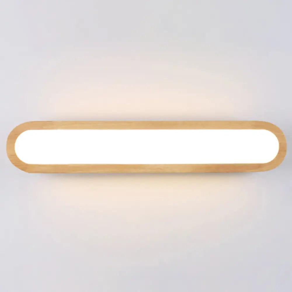 Sleek Led Wall Sconce With Acrylic Diffuser - Ideal For Hallways Wood / 21.5