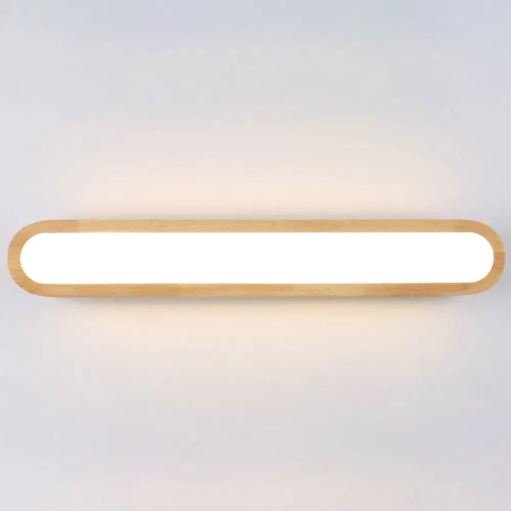 Sleek Led Wall Sconce With Acrylic Diffuser - Ideal For Hallways Wood / 25.5