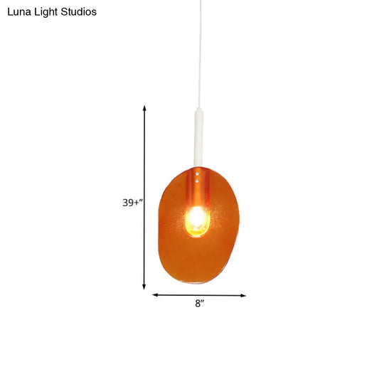 Modern Lollipop Glass Pendant Lamp - Minimalist Orange Light For Coffee Shop Ceiling