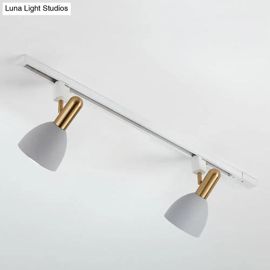 Sleek Macaron Style Metal Semi Flush Tracklight Spotlight - Perfect For Living Room 2 / Grey