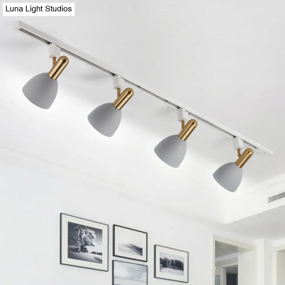Sleek Macaron Style Metal Semi Flush Tracklight Spotlight - Perfect For Living Room