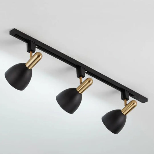 Sleek Macaron Style Metal Semi Flush Tracklight Spotlight - Perfect For Living Room 2 / Black