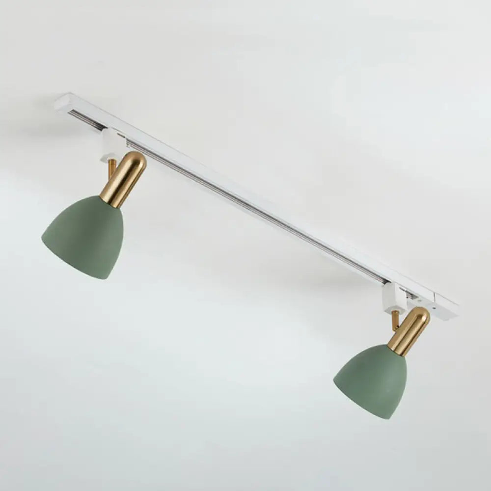 Sleek Macaron Style Metal Semi Flush Tracklight Spotlight - Perfect For Living Room 2 / Green