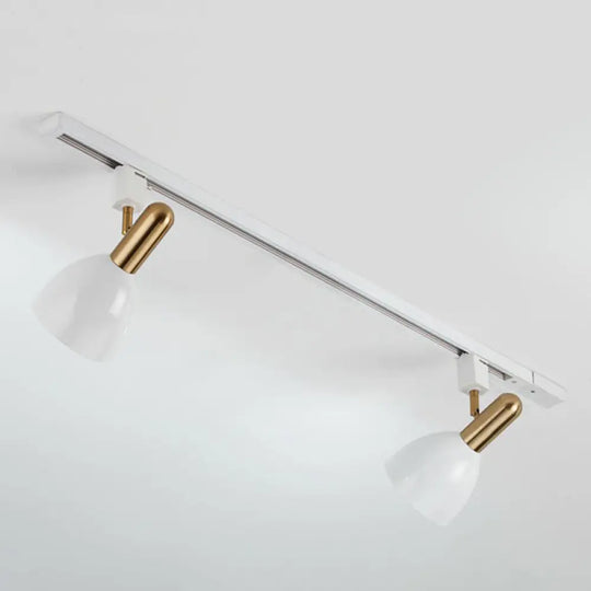 Sleek Macaron Style Metal Semi Flush Tracklight Spotlight - Perfect For Living Room 2 / White