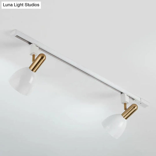 Sleek Macaron Style Metal Semi Flush Tracklight Spotlight - Perfect For Living Room 2 / White