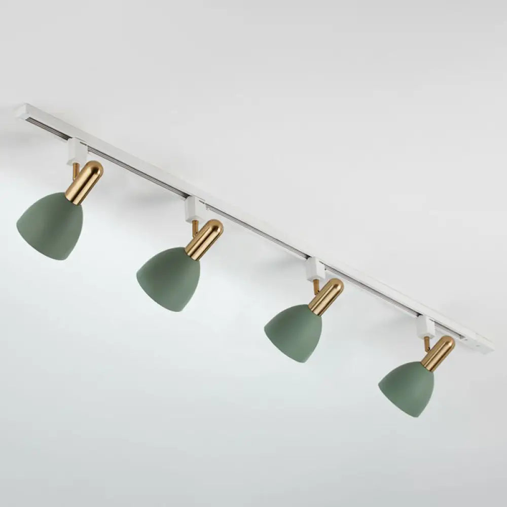 Sleek Macaron Style Metal Semi Flush Tracklight Spotlight - Perfect For Living Room 4 / Green