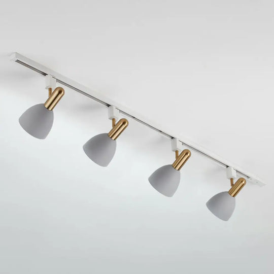 Sleek Macaron Style Metal Semi Flush Tracklight Spotlight - Perfect For Living Room 4 / Grey