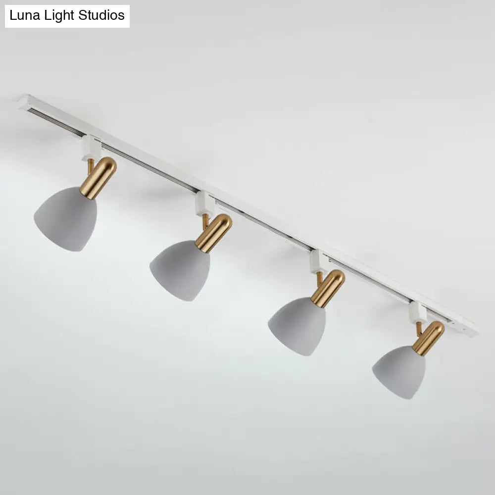 Sleek Macaron Style Metal Semi Flush Tracklight Spotlight - Perfect For Living Room 4 / Grey