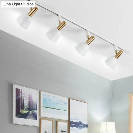 Sleek Macaron Style Metal Semi Flush Tracklight Spotlight - Perfect For Living Room