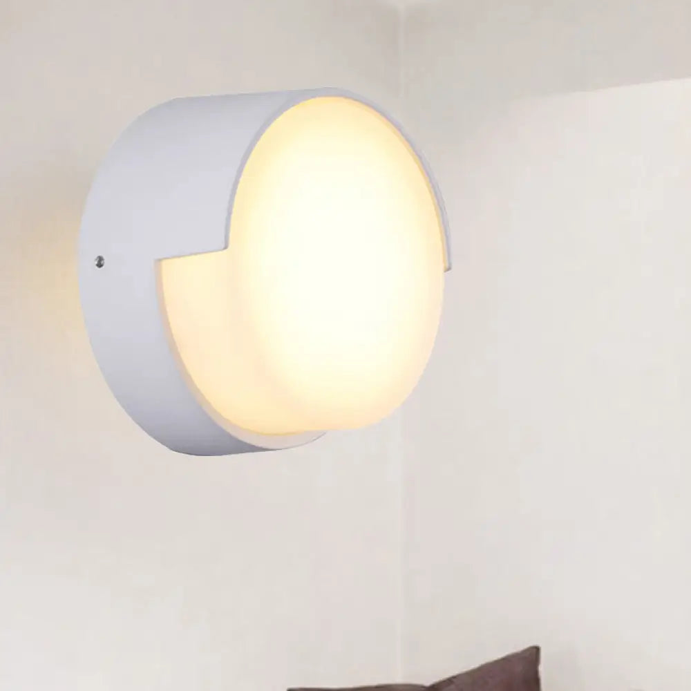 Sleek Metal And Acrylic Wall Sconce: Simplistic Round/Square Shade With Warm/White Led Lighting For