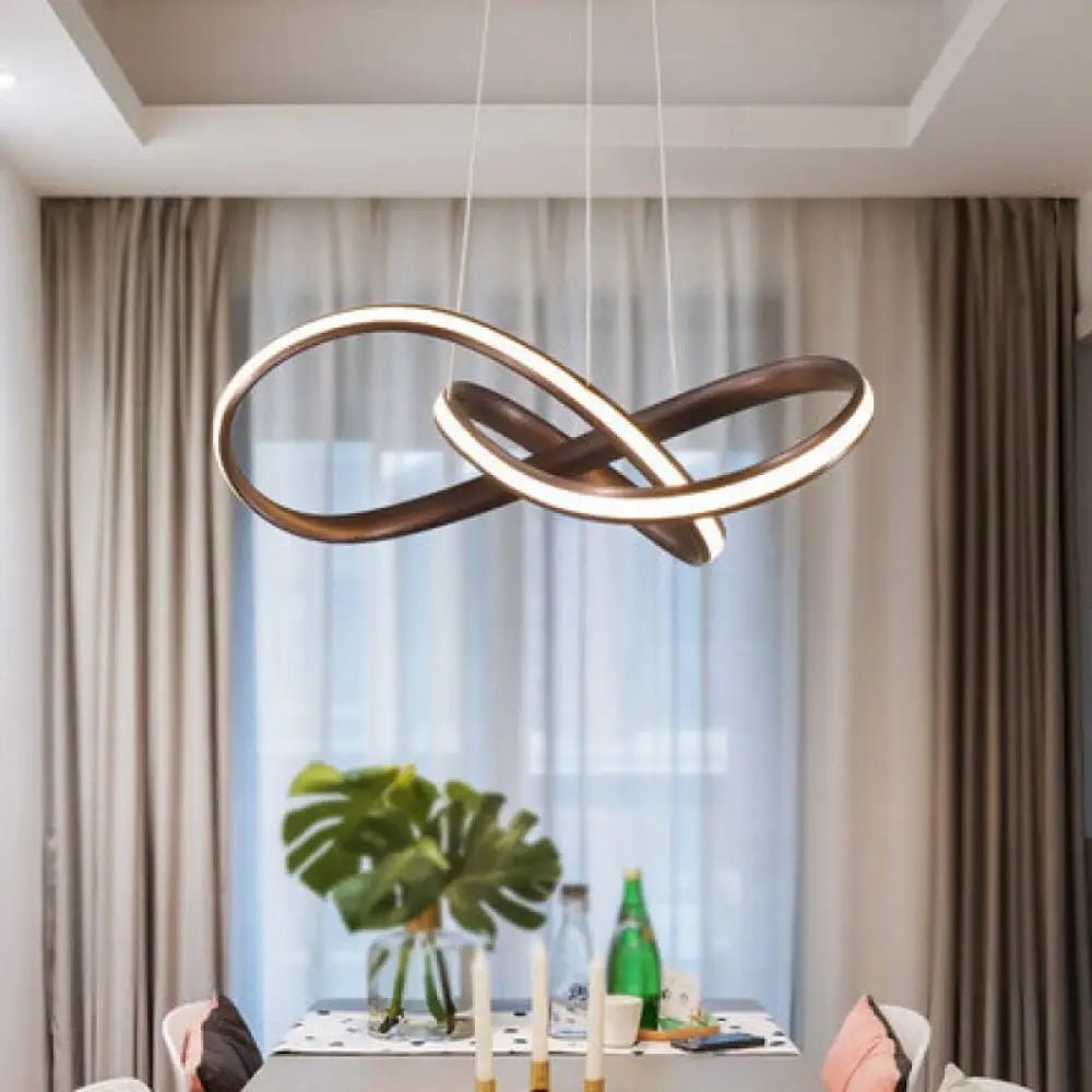 Sleek Metal Chandelier Pendant Light For Modern Living Rooms Coffee / 19.5’ White