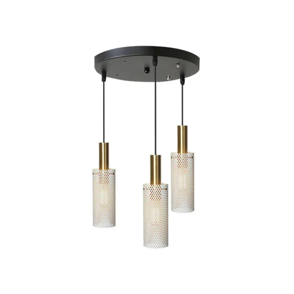 Sleek Metal Cluster Pendant Light With Hollow-Out Design - Simplicity Collection For Dining Room 3