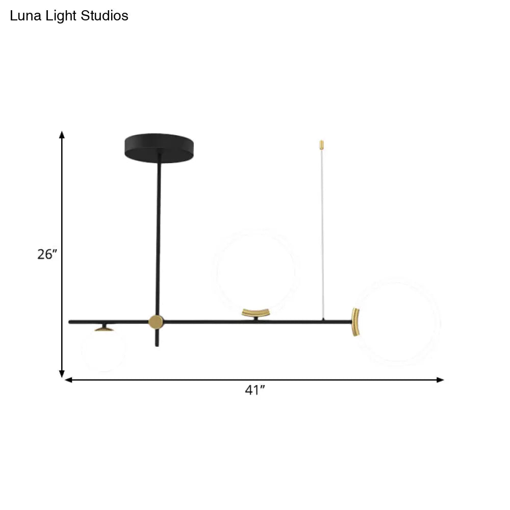 Sleek Metal Crossed Line Island Light - Simplicity 3 Heads