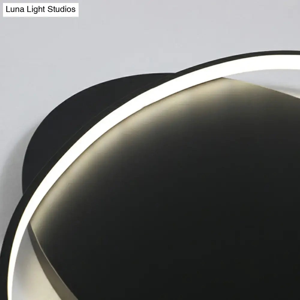 Sleek Metal Ellipse Flush Mount Led Surface Ceiling Light For Foyer - Minimalistic And Modern