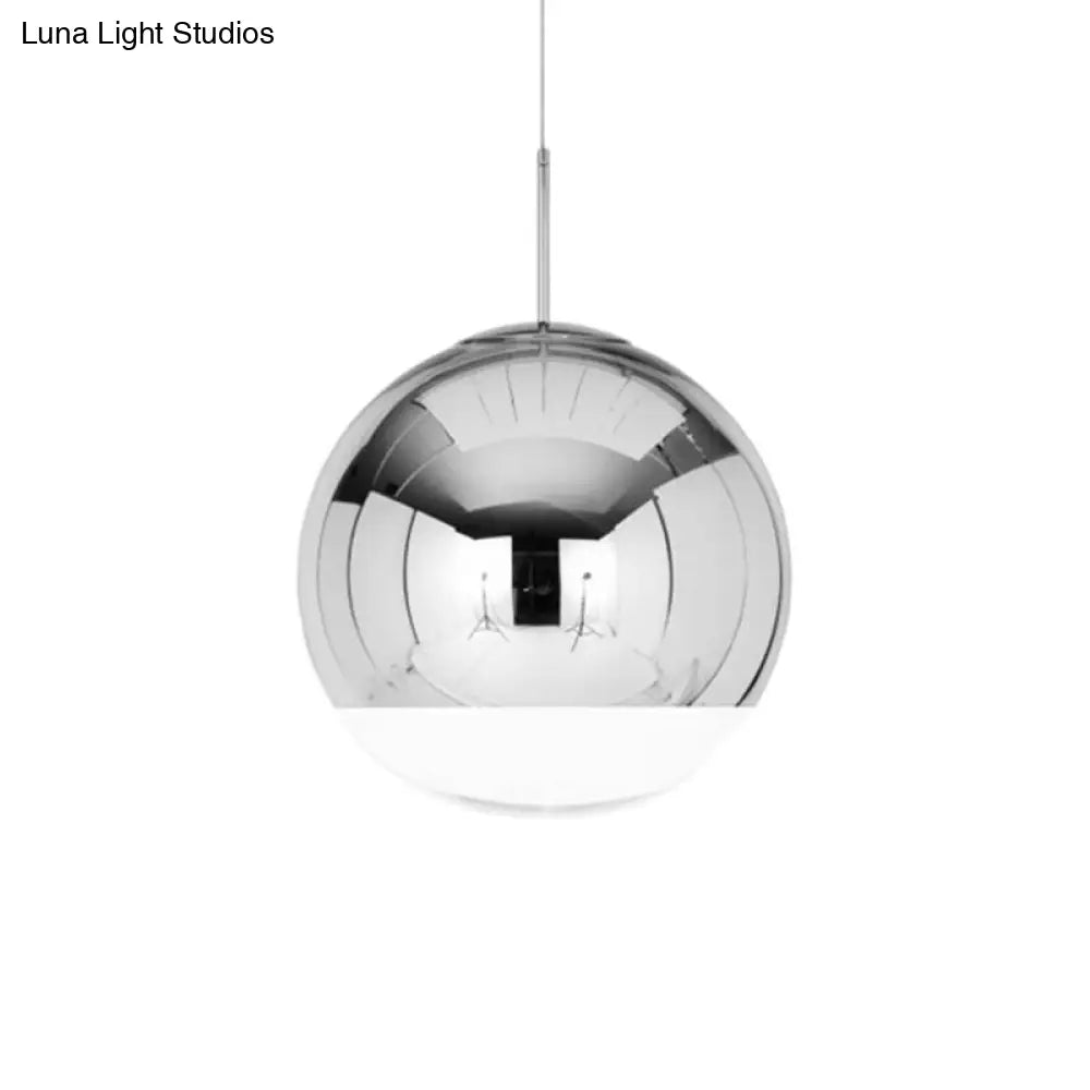 Sleek Globe Pendant Ceiling Light: Simplicity In Chrome/Gold 1-Light 6/8/10W Chrome / 6