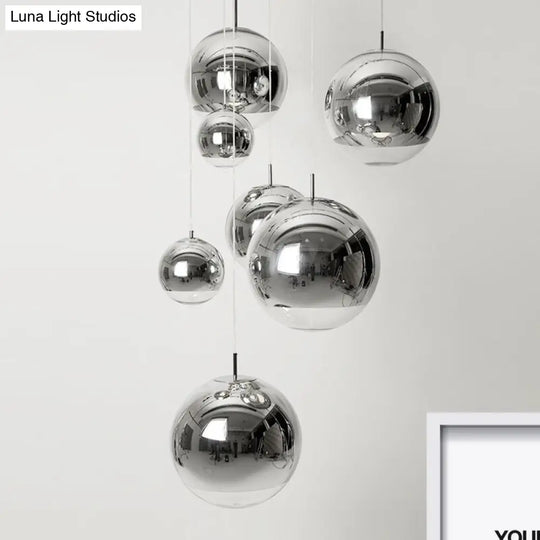 Sleek Globe Pendant Ceiling Light: Simplicity In Chrome/Gold 1-Light 6/8/10W