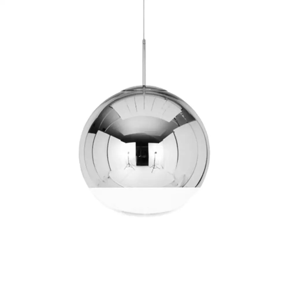 Sleek Metal Globe Pendant Ceiling Light Chrome/Gold Finish 1-Light For Chic Décor Available In