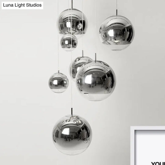 Sleek Metal Globe Pendant Ceiling Light Chrome/Gold Finish 1-Light For Chic Décor Available In