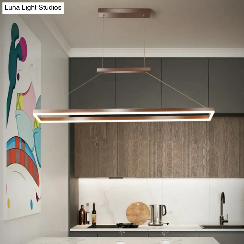 Sleek Metal Island Ceiling Led Pendant Light For Dining Room - Simplicity And Style