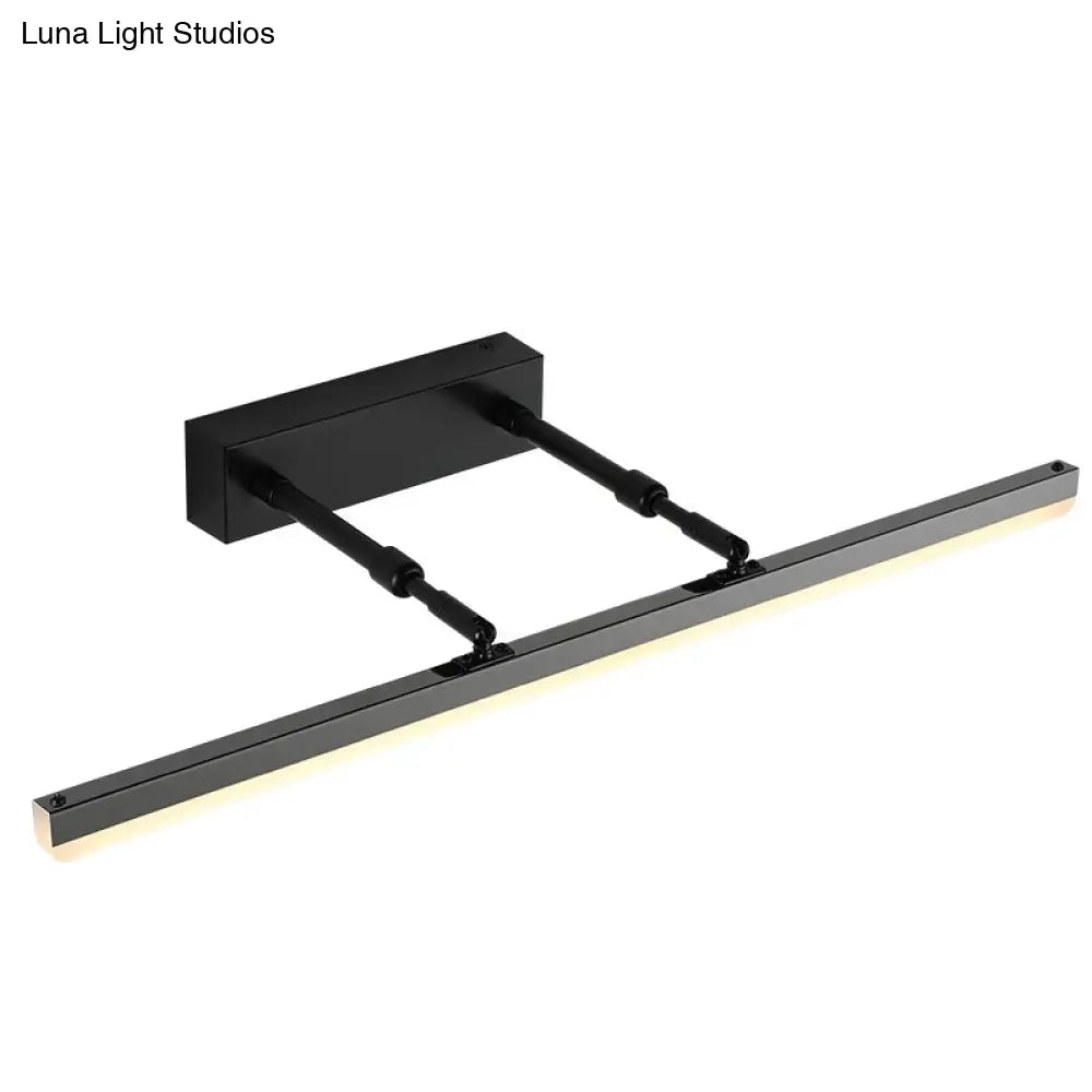 Sleek Metal Led Bathroom Sconce With Extendable Arm Minimalist Vanity Lighting Fixture