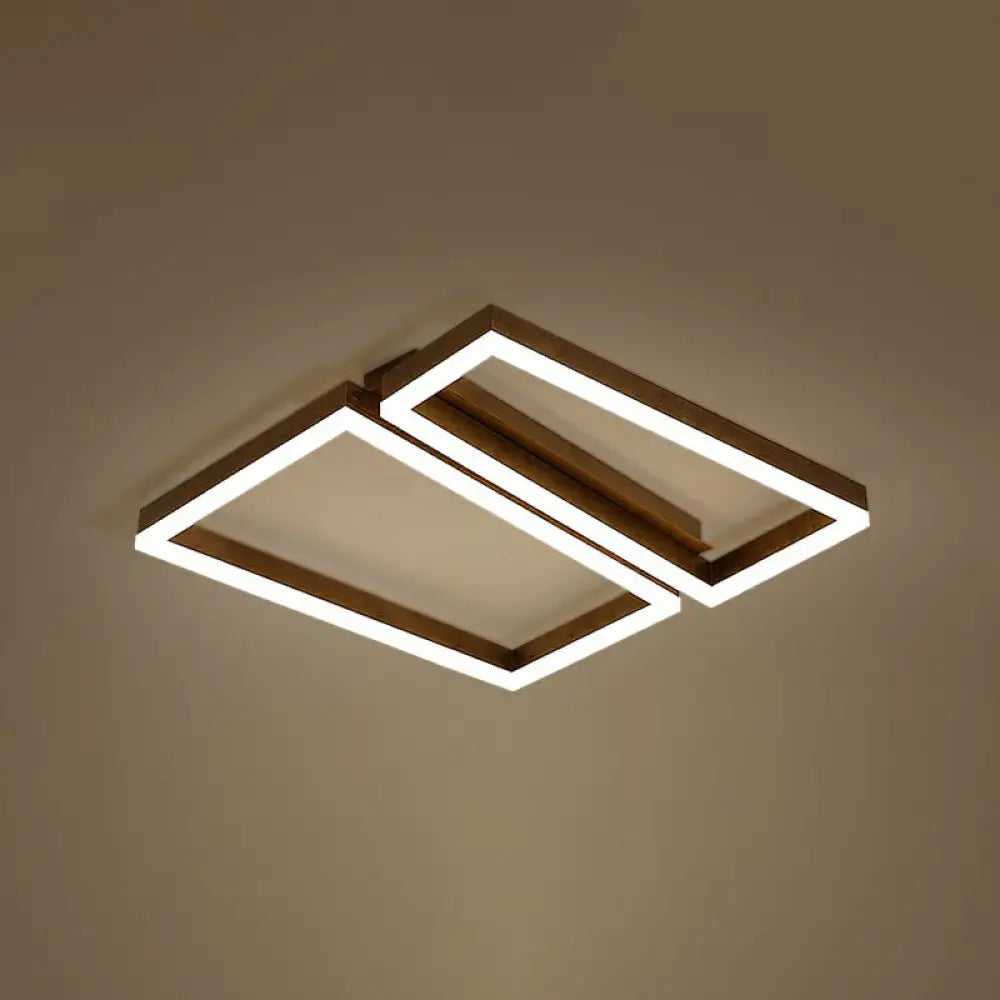 Sleek Metal Led Ceiling Light In Coffee Finish For Living Room / 18’