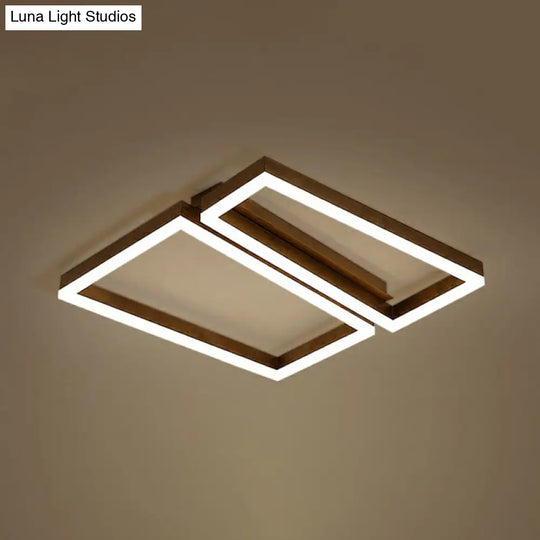 Sleek Metal Led Ceiling Light In Coffee Finish For Living Room / 25.5