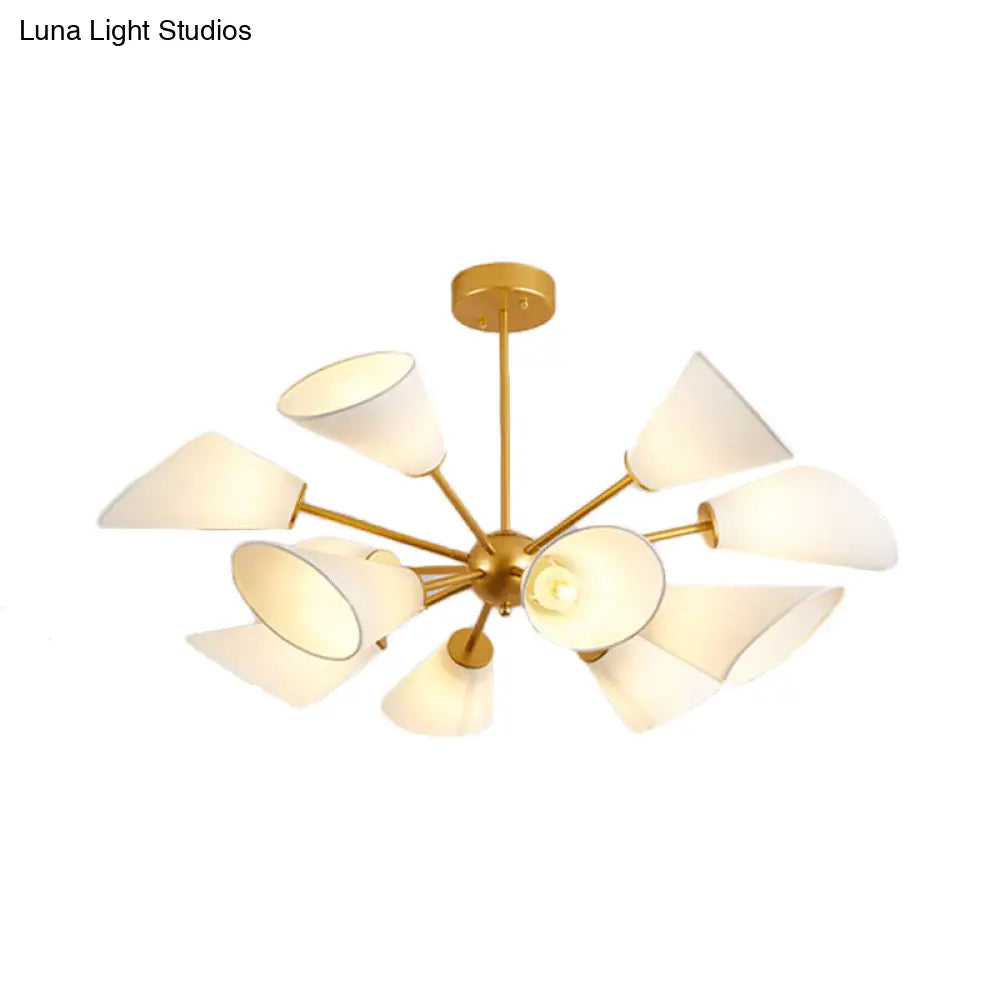 Sleek Metal Sputnik Chandelier - Contemporary Multi-Light Pendant Lamp With Led Gold/Black Finish