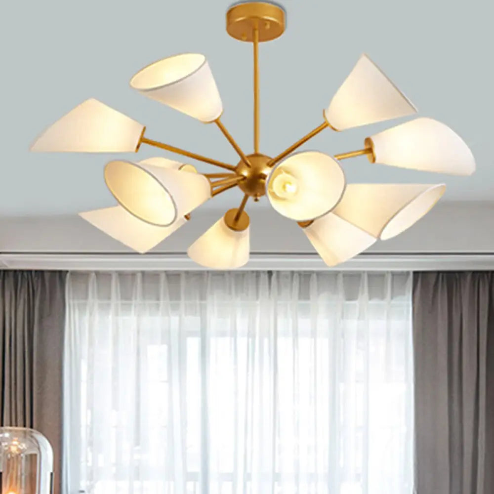 Sleek Metal Sputnik Chandelier - Contemporary Multi-Light Pendant Lamp With Led Gold/Black Finish