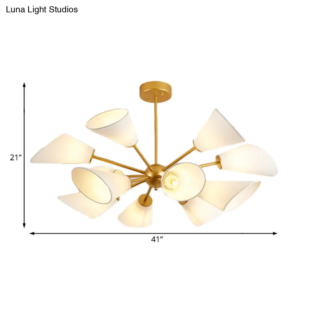 Sleek Metal Sputnik Chandelier - Contemporary Multi-Light Pendant Lamp With Led Gold/Black Finish