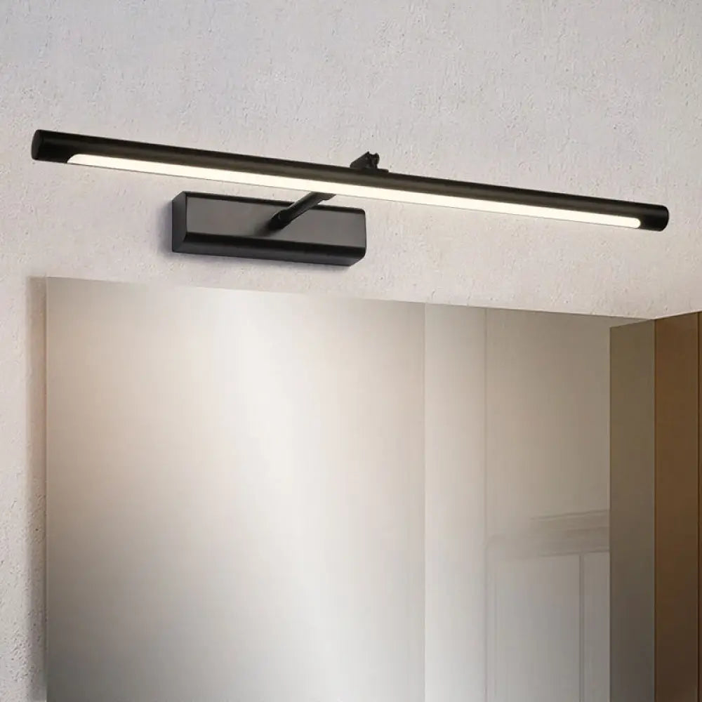 Sleek Metal Tube Led Vanity Sconce Light - Stylish Bathroom Wall Fixture Black / 16.5 Single Arm