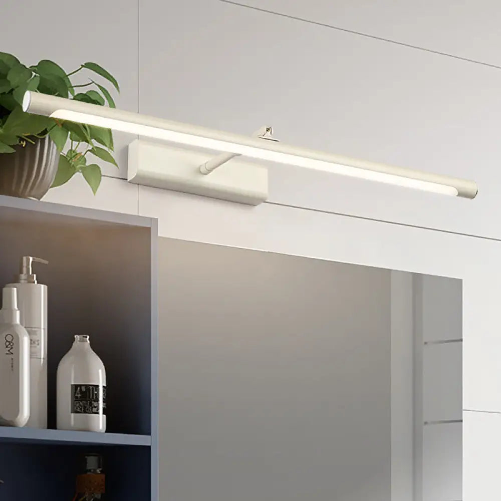 Sleek Metal Tube Led Vanity Sconce Light - Stylish Bathroom Wall Fixture White / 16.5 Single Arm