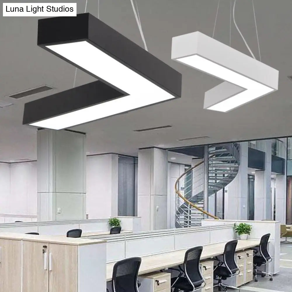 Sleek Metal V-Shaped Led Flush Mount Ceiling Light For Reception Room