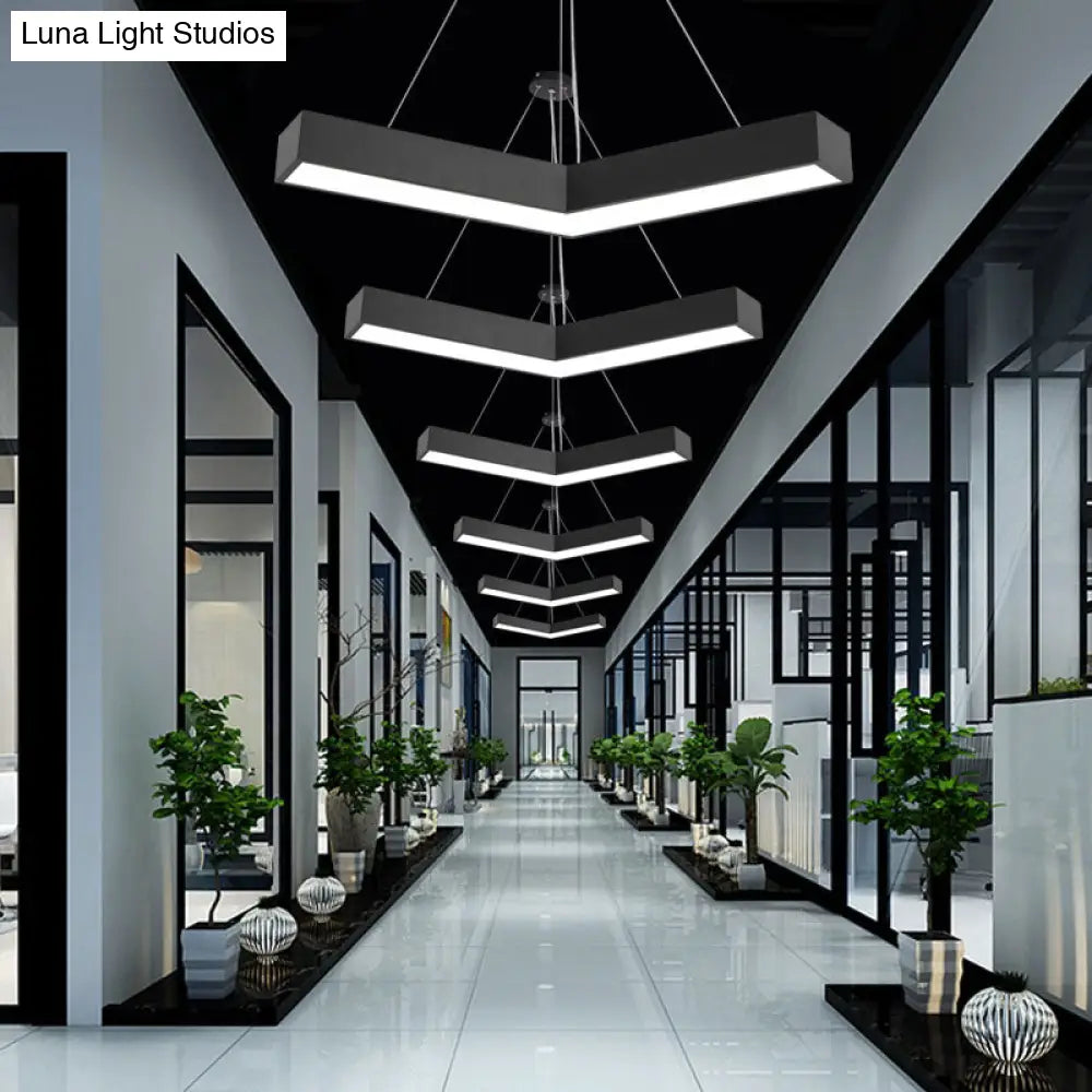 Sleek Metal V - Shaped Led Flush Mount Ceiling Light For Reception Room