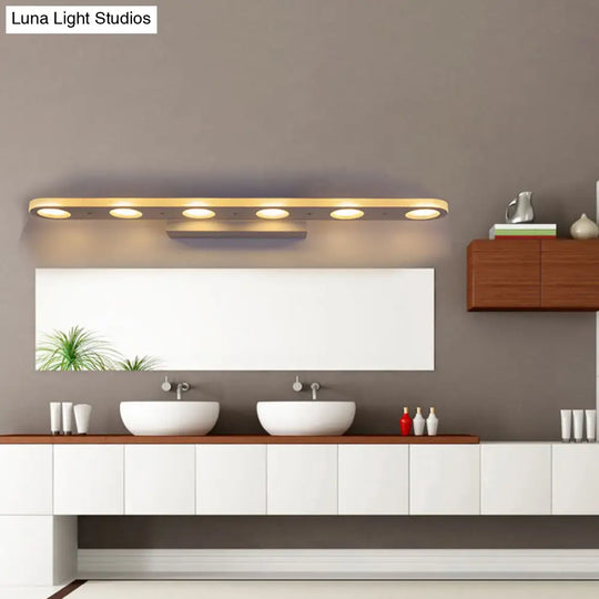 Sleek Metal Vanity Wall Light - 4/6-Light White Mounted Lamp In Warm/White